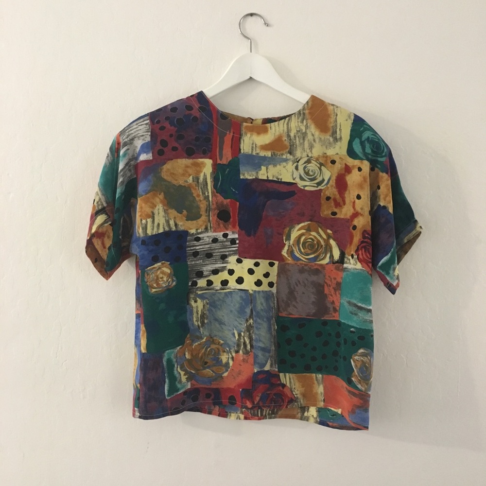 Vintage Multicolor Abstract blouse